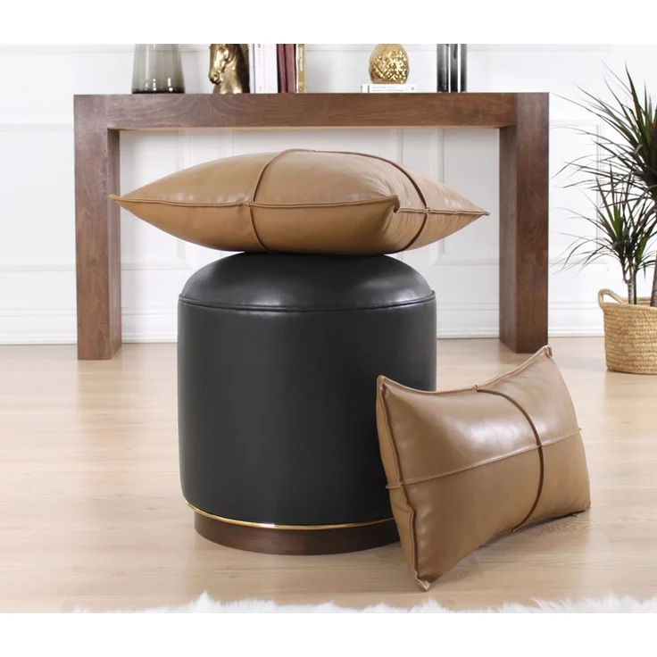 Hanah Home 'Milotte - Anthracite' Pouffe, Anthrazit, 42 x 43 x 42 cm – Bild 5
