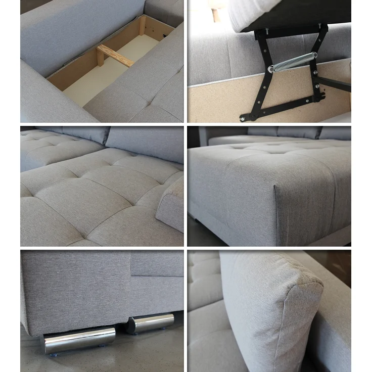 Ecksofa Pavo mit Schlaffunktion und Bettkasten - L-Form Couch mit Bonell-Federkern, Polsterecke, Couchgarnitur, Eckcouch, Sofa, Sofagarnitur (Sawana 84) – Bild 5