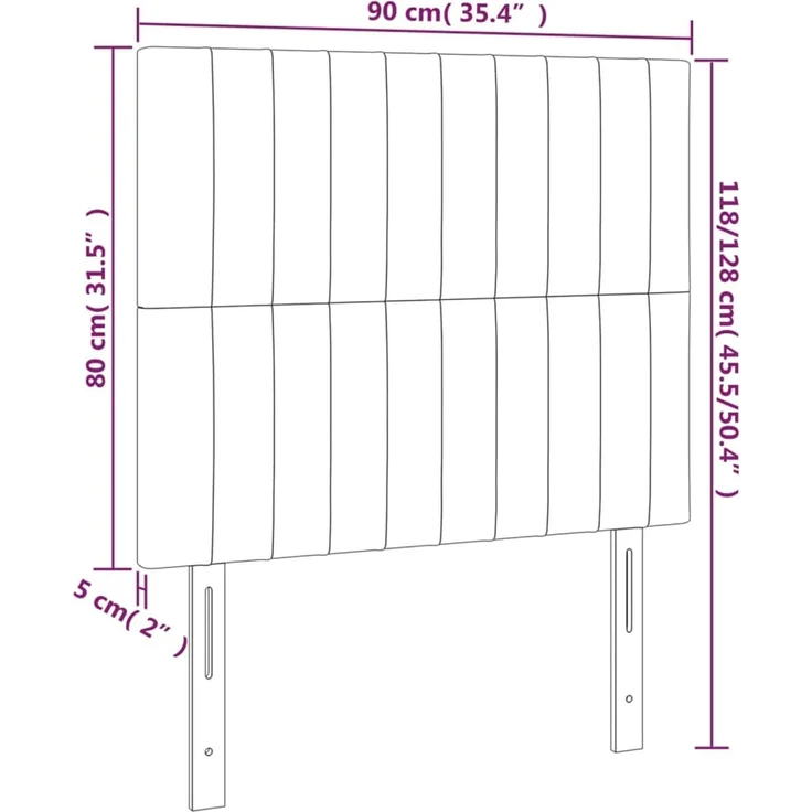 vidaXL Kopfteile 2 Stk. Dunkelgrau 90x5x78/88 cm Stoff 3116553 – Bild 8