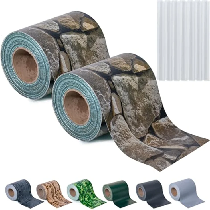 Sichtschutzstreifen Zaun 35 m x 19 cm inkl. 20 Clips, Sichtschutz Zaunfolie PVC Sichtschutzstreifen Doppelstabmatten für Gartenzaun, Balkon/Diverse Farben-2PCS – Bild 2
