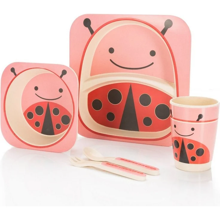 all Kids United Kindergeschirr-Set ALL KIDS UNITED 5-tlg. Kindergeschirr-Set mit Tier-Motiv (5-tlg), BPA-freier Kunststoff, Teller, Schüssel, Besteck, Becher – Bild 5