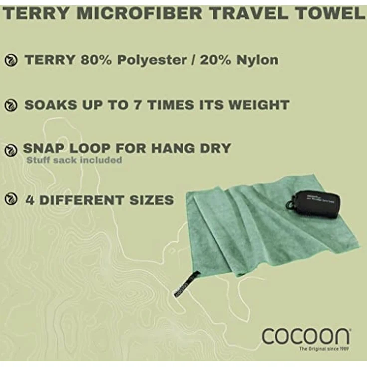 Cocoon TTE07-XL Mikrofaser Polyester Grün Monochromatisch XL 80% Maschinenwäsche – Bild 2