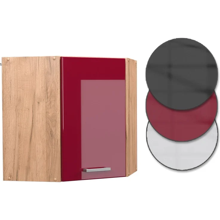 Eckhängeschrank R-Line Rot Hochglanz 57 cm Vicco – Bild 6