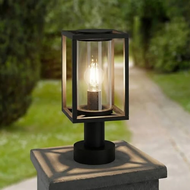 Lucande Außenleuchte Ferda, spritzwassergeschützt in Schwarz, 1 flammig E27, moderne Wegeleuchte aus Aluminium – Bild 3