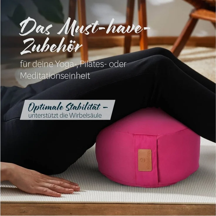 #DoYourYoga Yoga Bolster Yoga Kissen Vishnu - gefüllt mit Bio-Buchweizenschalen, - Rund 30 x 30 x 15 cm – Bild 2