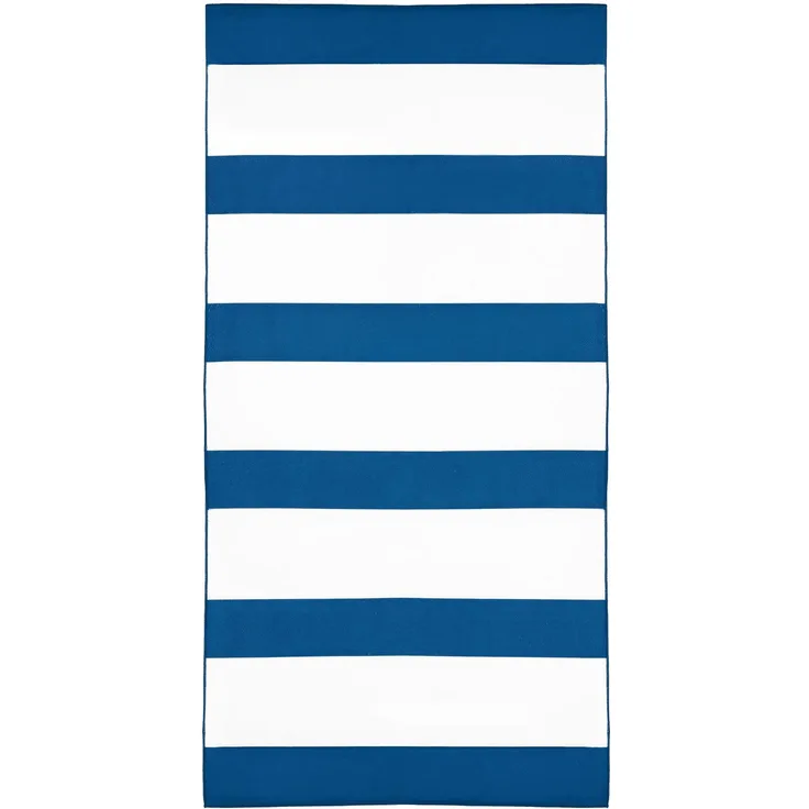 ZOLLNER Mikrofaser Badetuch 100% Polyester, 90x180 cm, blau/weiß