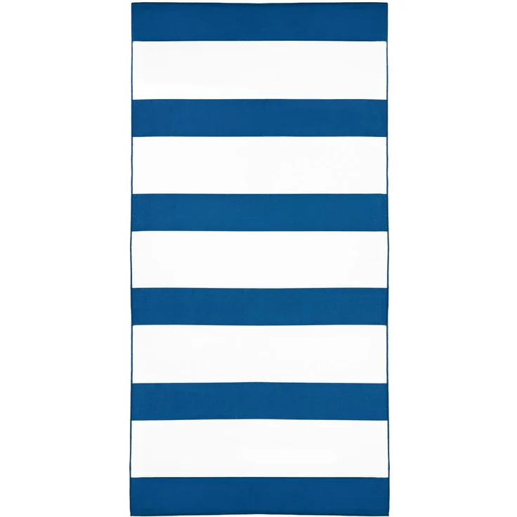 ZOLLNER Mikrofaser Badetuch 100% Polyester, 90x180 cm, blau/weiß – Bild 1