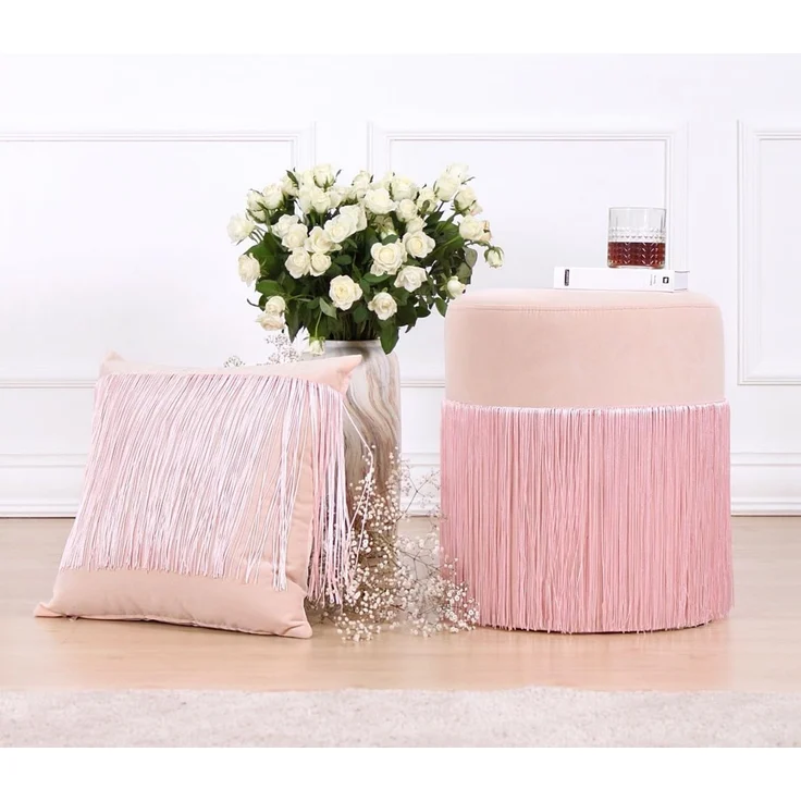 Hanah Home 'Merkur - Pink' Pouffe, Rosa, 45 x 40 x 45 cm – Bild 5