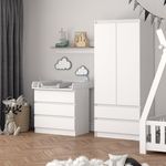 Wickelkommode Emma Weiß 80 x 87 cm mit 3 Schubladen Vicco