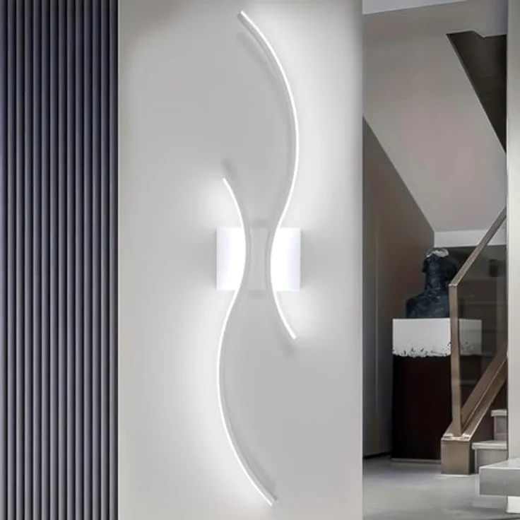 Goeco Wandleuchte Innen 80 cm 27W 3000 lm Moderne LED Wandleuchte Kaltlicht 6500K mit 2 Acrylglasröhren Wandleuchte Weiß für Schlafzimmer Wohnzimmer Treppe Küche – Bild 8