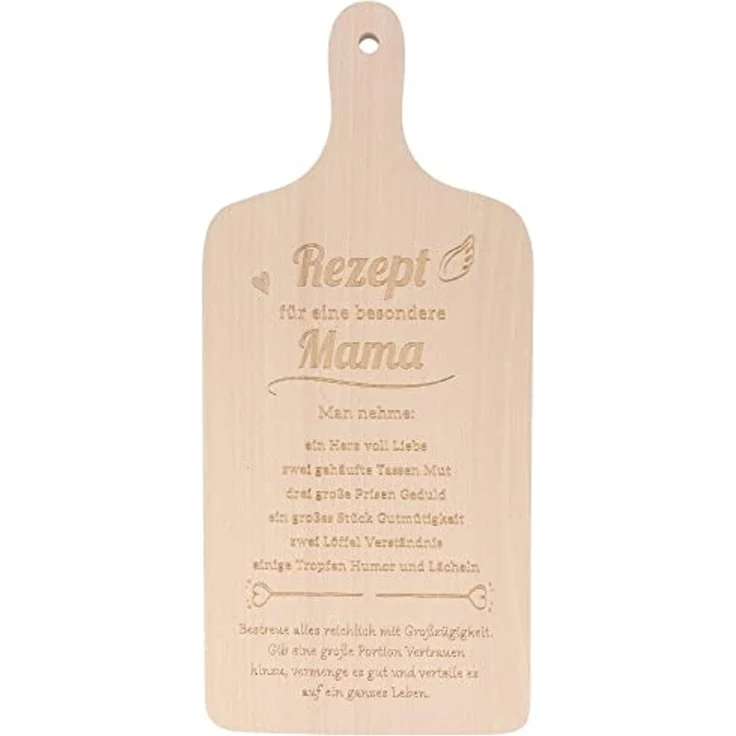 Spruchreif® Schneidebrett XL Schneidebrett mit Griff und Öse ·Rezept Oma/Mama · Geburtstag, (1-St) – Bild 6