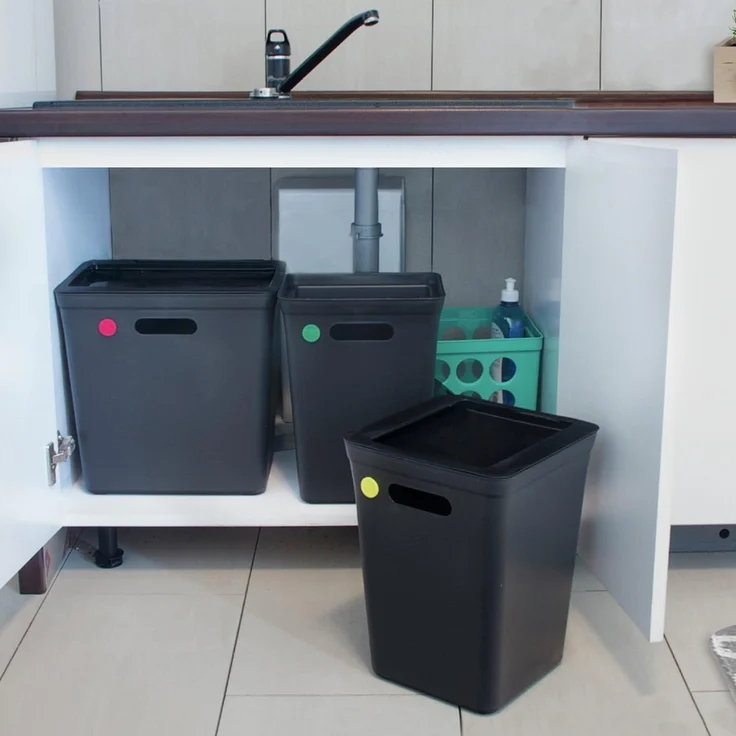 Plast Team Avedøre Abfalleimer 20 l aus recyceltem Kunststoff schwarz – Bild 6