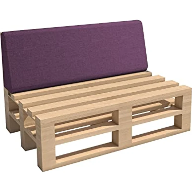 chilly pilley Palettenkissen Gartenkissen Palettenauflage Palettenpolster Indoor Outdoor Waschbar Abnehmbar Sitzkissen Rückenkissen (Rückenkissen 120 x 40 x 10/20, Violett) – Bild 2
