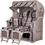 Strandkorb Komplettset - bene living - Ammersee Mahagoni washed grey - PE Koboo grey - Modell 583 - inkl. Liftersystem