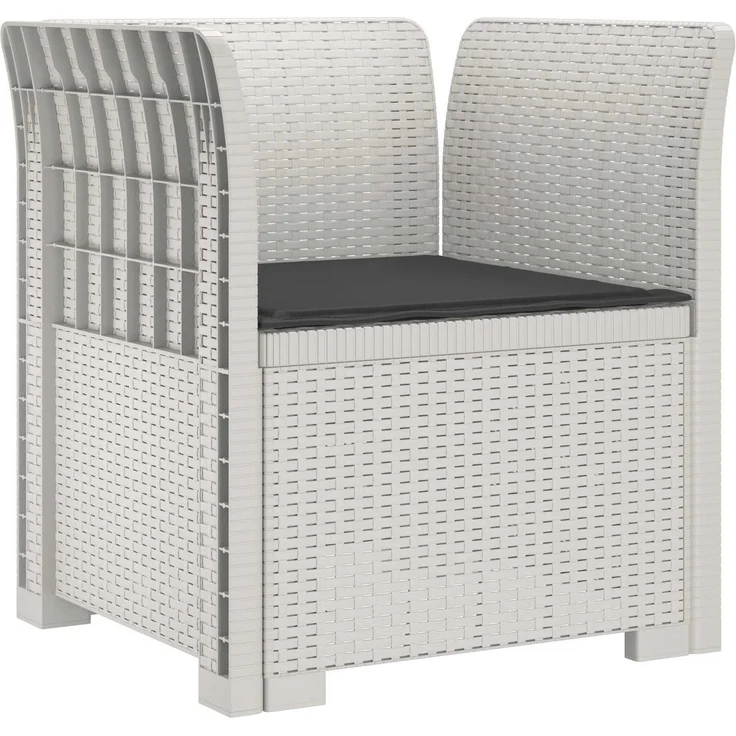 vidaXL 1-Sitzer Sessel mit Kissen Rattan-Look PP Weiß 8011861 – Bild 2