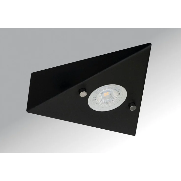 TRANGO LED Unterbauleuchte, 4er Set 6740-45 LED-Küchenunterbauleuchte aus Edelstahl in Matt-Schwarz *COOK* LED Einbauleuchte - Einbaustrahler inkl. 4x 4,8 Watt LED Modul 3000K warmweiß - direkt 230 Volt - beliebig erweiterbar, Schalter - Dreieckleuchte... – Bild 3