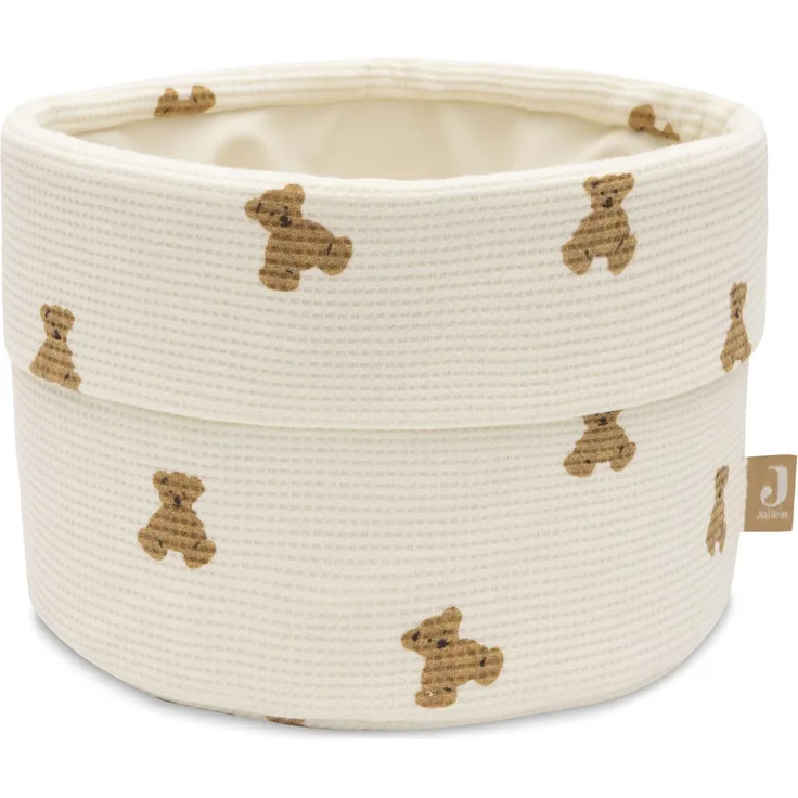 Jollein Pflegekörbchen – Little Waffle – Mini Teddy Bear – Aufbewahrungskorb Wickeltisch – Wickeltisch Organizer – Wickeltisch Zubehör – 14x18 cm