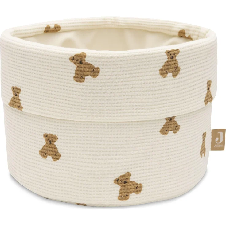 Jollein Pflegekörbchen – Little Waffle – Mini Teddy Bear – Aufbewahrungskorb Wickeltisch – Wickeltisch Organizer – Wickeltisch Zubehör – 14x18 cm
