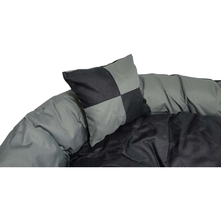 Hossis Wholesale Hundebett Grau Größe M 85x70x20cm | Kuscheliges Hundesofa mit Wendekissen & Zierkissen | Waschbar & abwischbar | Bequemes Hundekörbchen für kleine Hunde | Geruchsfrei – Bild 3