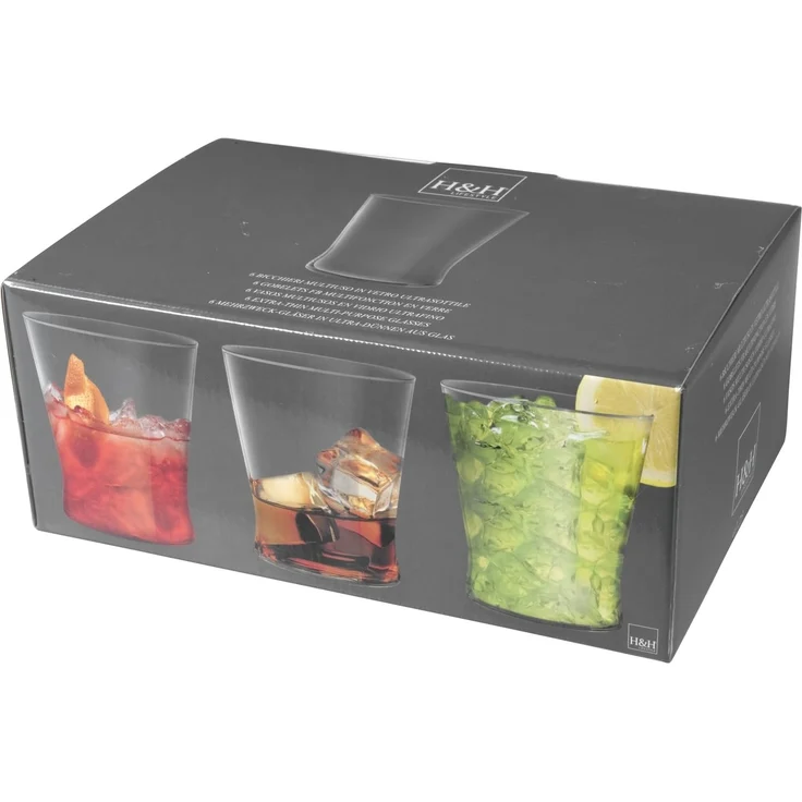 H&H Set von 6 Gläser in einem konischen Glas CC250 Glas Weinglas und Kelch – Bild 2