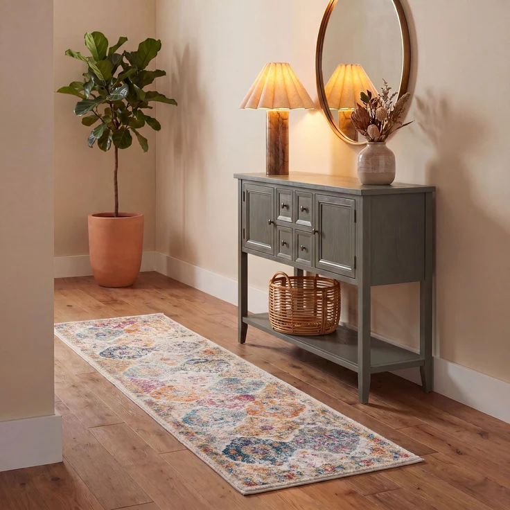 SAFAVIEH Madison Collection Teppich, MAD611A, Bohemian-Stil, Vintage-Stil, Vorleger Transitional 2' 3" x 8' Creme/Multi
