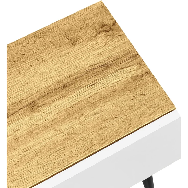 DESVIAE TV-Schrank modular mit Kabeldurchführungen 120+120x63,5x30 cm aus MDF und Spanplatte Weiß/Holzoptik – Bild 9