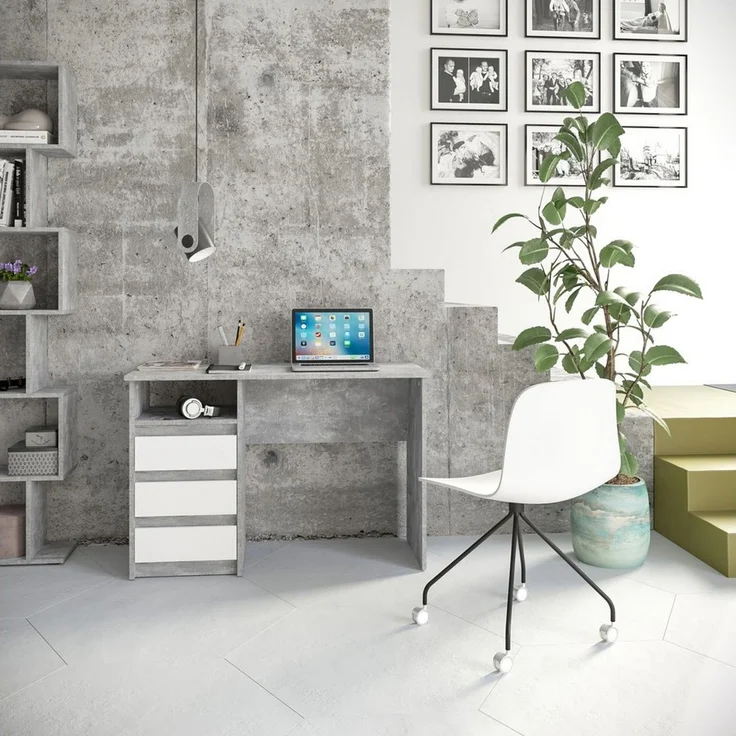 KOMTO Schreibtisch Oslo 110 Schreibtisch mit Schubladen Bürotisch Computertisch, Büro PC-Tisch Kinderschreibtisch mit Stauraum 110 x 50 x 74 cm – Bild 3
