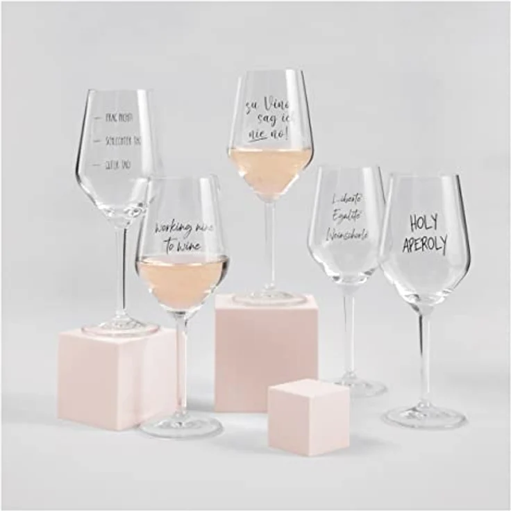 Sand & Soda 9500003 Modernes Weinglas mit trendigem Spruch working nine to wine Geschenkbox – Made in Germany – Bild 6