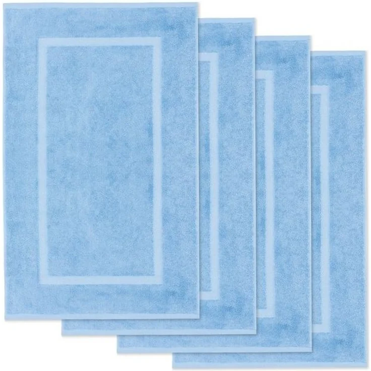 Lavea Badematte 4er Set Badeteppiche Elena Frottee 50x80 cm Badvorleger, 100% Baumwolle, 500 g/m² Frottier, weich & saugstark, pflegeleicht – Bild 4