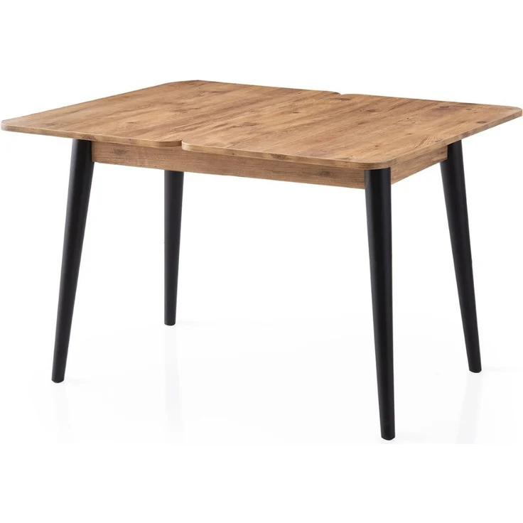 Calicosy Ausziehbarer Tisch von 100 bis 120 cm, Dekor Atlantik-Kiefer und Schwarz - DOLUNAY - Helles Holz – Bild 5