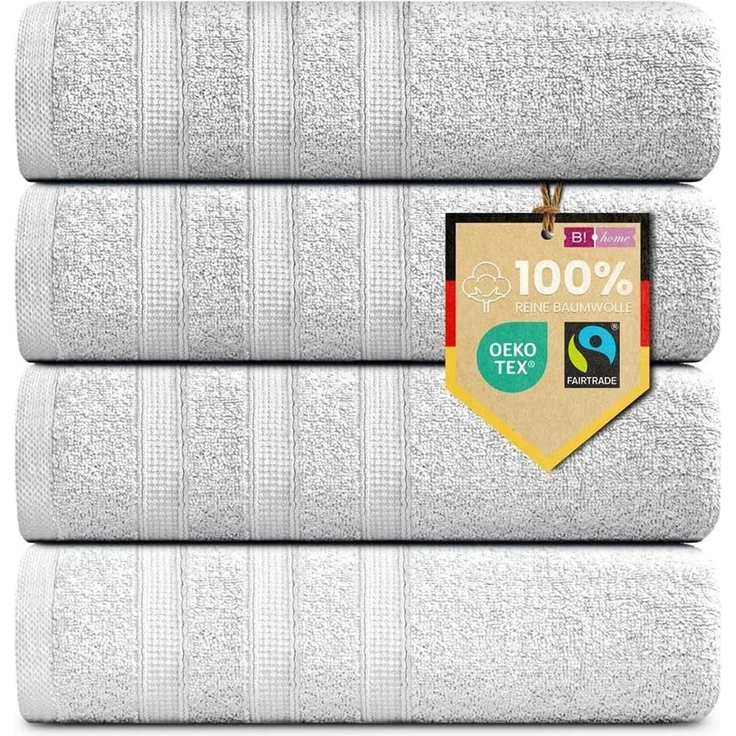 4er Set Handtücher Plain weiß 50x100 - Farbe: Weiss , Größe: 50x100