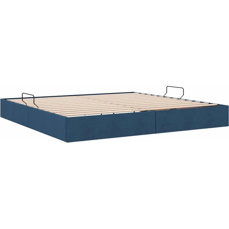 vidaXL Ottoman Bettgestell mit Speicher Blau 200 x 200 cm Stoff 3442849 – Bild 5