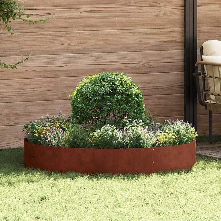 vidaXL Pflanzenring 5 Stk. Rostig 120 x 120 x 20 cm Wetterfeststahl 873647