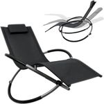 Mucola Schaukelliege Sonnenliege Liegestuhl XXL 200kg belastbar in Anthrazit Faltbar Gartenliege Relaxliege Strandliege Schaukelstuhl Balkonliege Terrassenliege