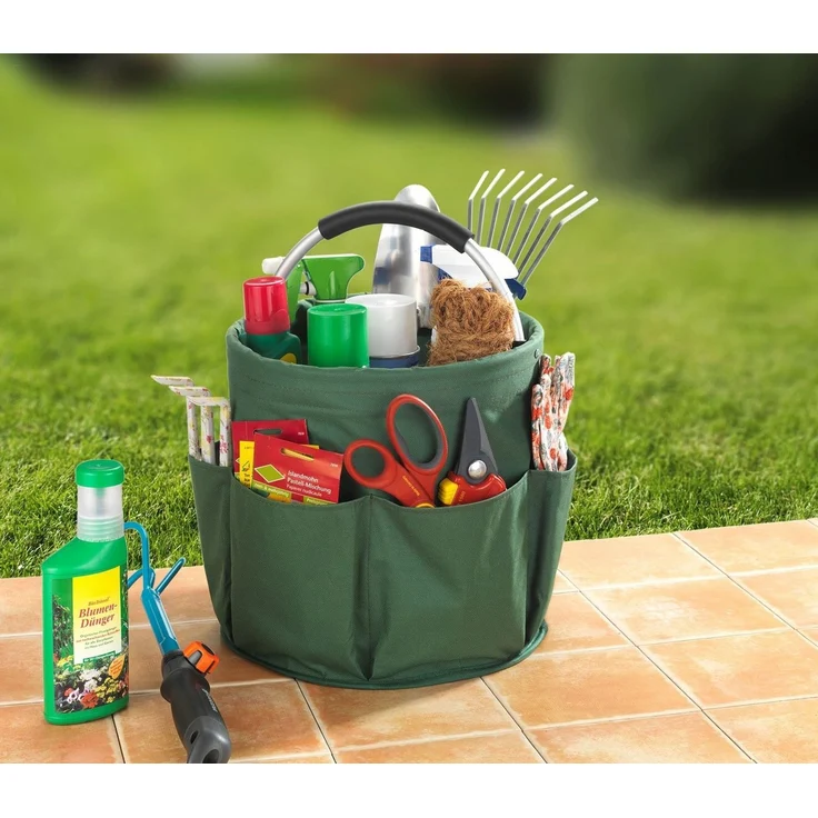 Maximex Organizer Universal-Reinigungs-Caddy (1 St), mit 6 Außentaschen für Gartenwerkzeug, großes Hauptfach, faltbar, 16 l – Bild 2
