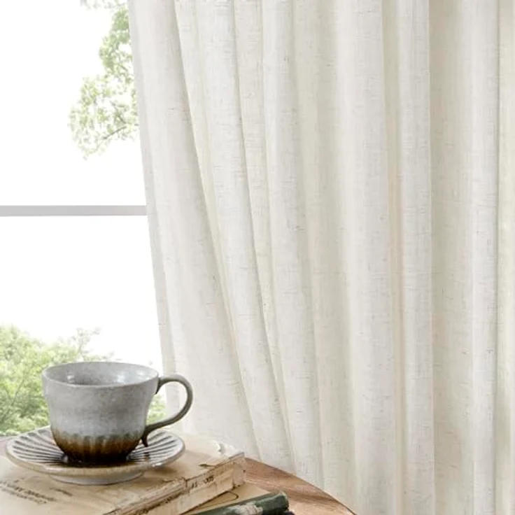 Joydeco Lichtfilternde Vorhänge, 160 cm Länge, für Schlafzimmer, Leinen-Vorhänge, 160 cm Länge, 2 Paneele für Wohnzimmer, weiß, halbtransparente Vorhänge, 160 cm lang, mit Stangentaschen – Bild 8