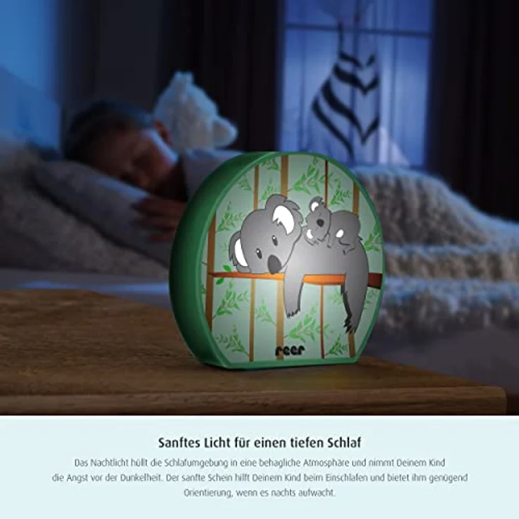 Reer MyBabyLight Nachtlicht, Beruhigungslicht Koala, energiesparende LED-Technologie, kindersicher, batteriebetrieben – Bild 4