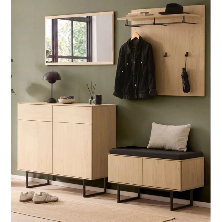 Garderobe Set 5-tlg. Breda in Eiche 215 cm