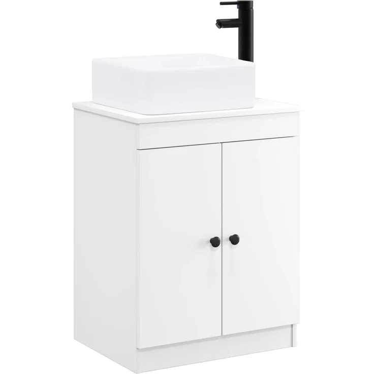 vidaXL Waschbeckenschrank Weiß 54 x 41 x 100 cm Holzwerkstoff 3404232 – Bild 2