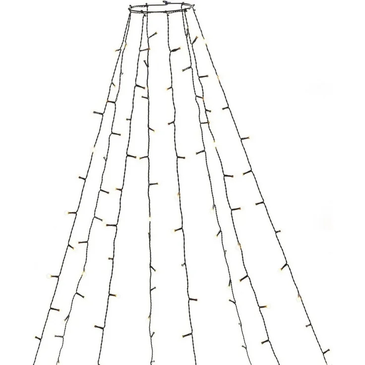 KonstSmide LED Baummantel mit Ring 400 bernsteinfarbene LED 8 Stränge à 50 Aussen