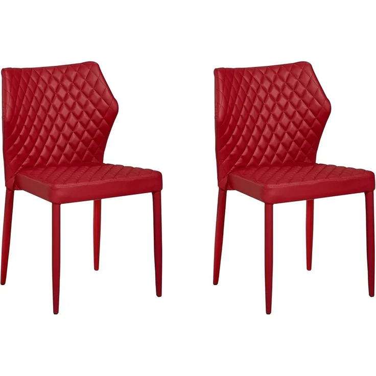 Homemania Stuhl, Metall, Stoff, Rot, 56 x 47 x 84 cm – Bild 2