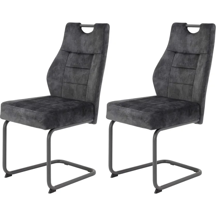 2er Set Schwingstuhl Linda - Vintage Anthrazit