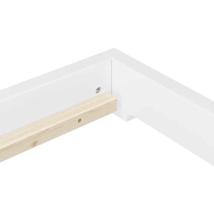 Schmales Holzbett extra niedrig Kiefer weiß 80x190 Zubehör wählbar V-60.47W-08-190ohne Zubehör – Bild 9