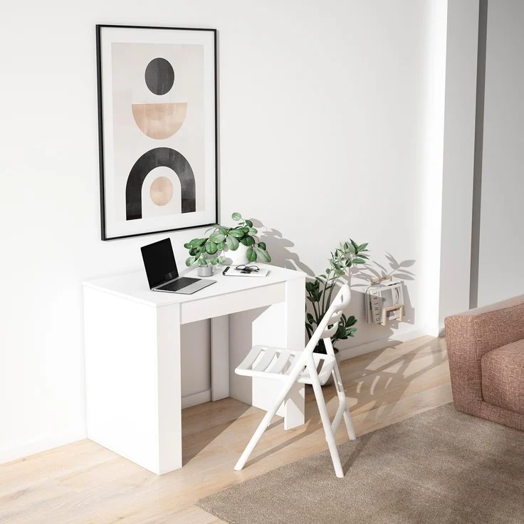 Skraut Home | Ausziehbarertisch | Multifunktionaler ausziehbarer | 180 | Für 8 Gäste | Esszimmertische | Moderner Stil | Weiß – Bild 5