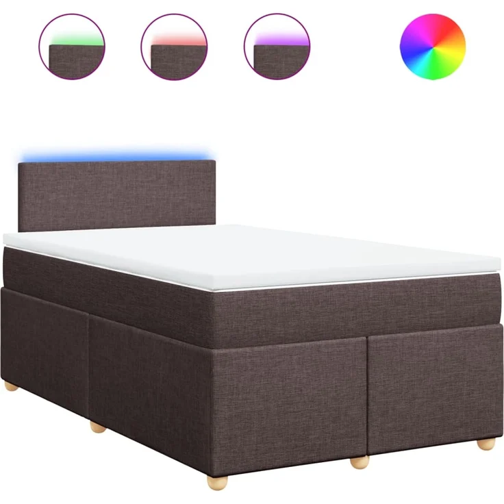 vidaXL Boxspringbett mit Matratze Dunkelbraun 120x200 cm Stoff 3288943 – Bild 2