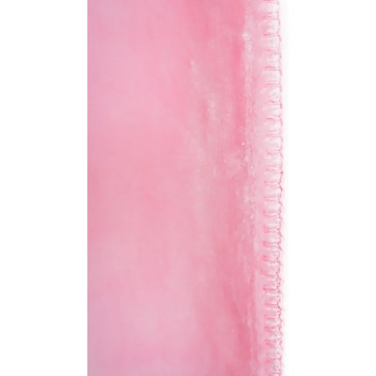 Kuschelige Babydecke 107x137 cm aus 100% Polyester Decke mit Bären und Blumen Pink – Bild 2