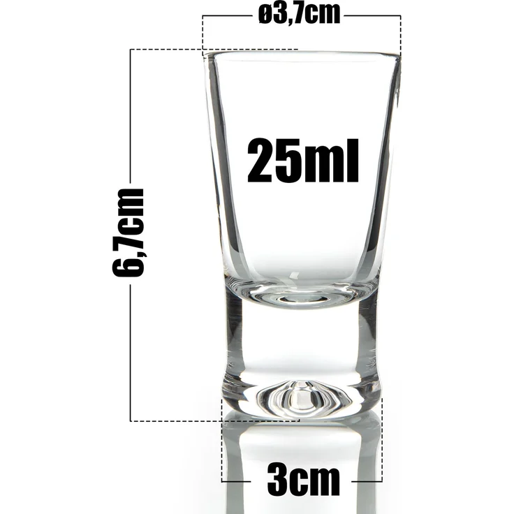 BigDean 12er Set Schnapsgläser 2cl - robuste + hochwertige Shotgläser aus Glas - spülmaschinenfest lebensmittelecht - standfest gegen Umkippen – Bild 2