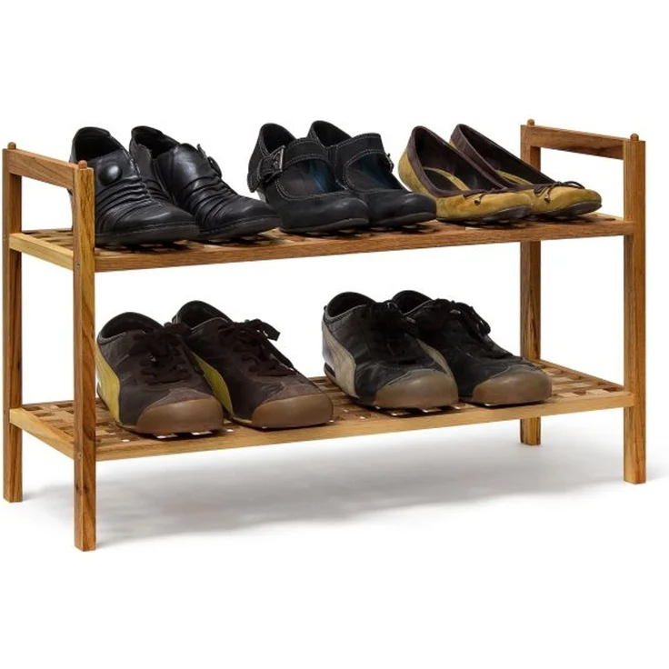 Relaxdays 5 x Schuhregal Walnuss stapelbar – Bild 1