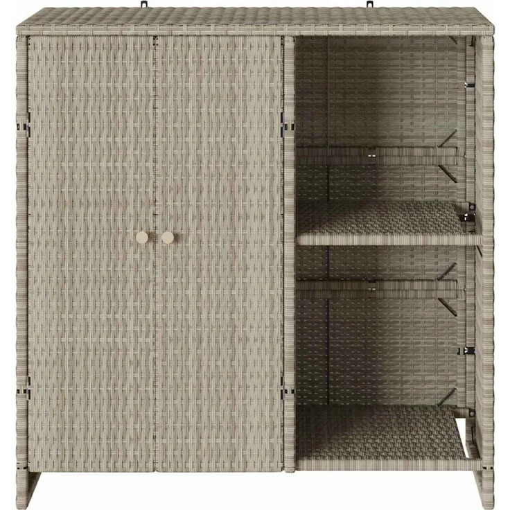 vidaXL Aufbewahrungsschrank mit Tür Hellgrau 100 x 36 x 102 cm Rattan 4103825 – Bild 4