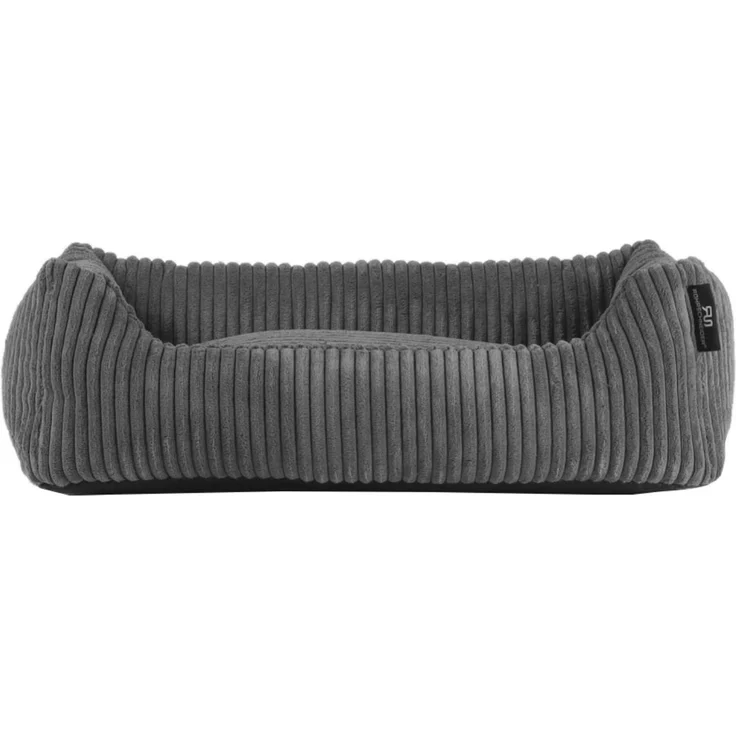 ROHRSCHNEIDER Hundebett - Cord, Hundekorb, Tierbett, Wendekissen, Bezug waschbar, rutschfest Grau 15x55x42cm – Bild 1